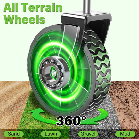 Telescopic handle extends for comfortable pulling by adults and kids.