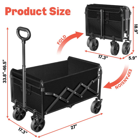 Micieitie wagon with 360° wheels for effortless maneuvering anywhere.