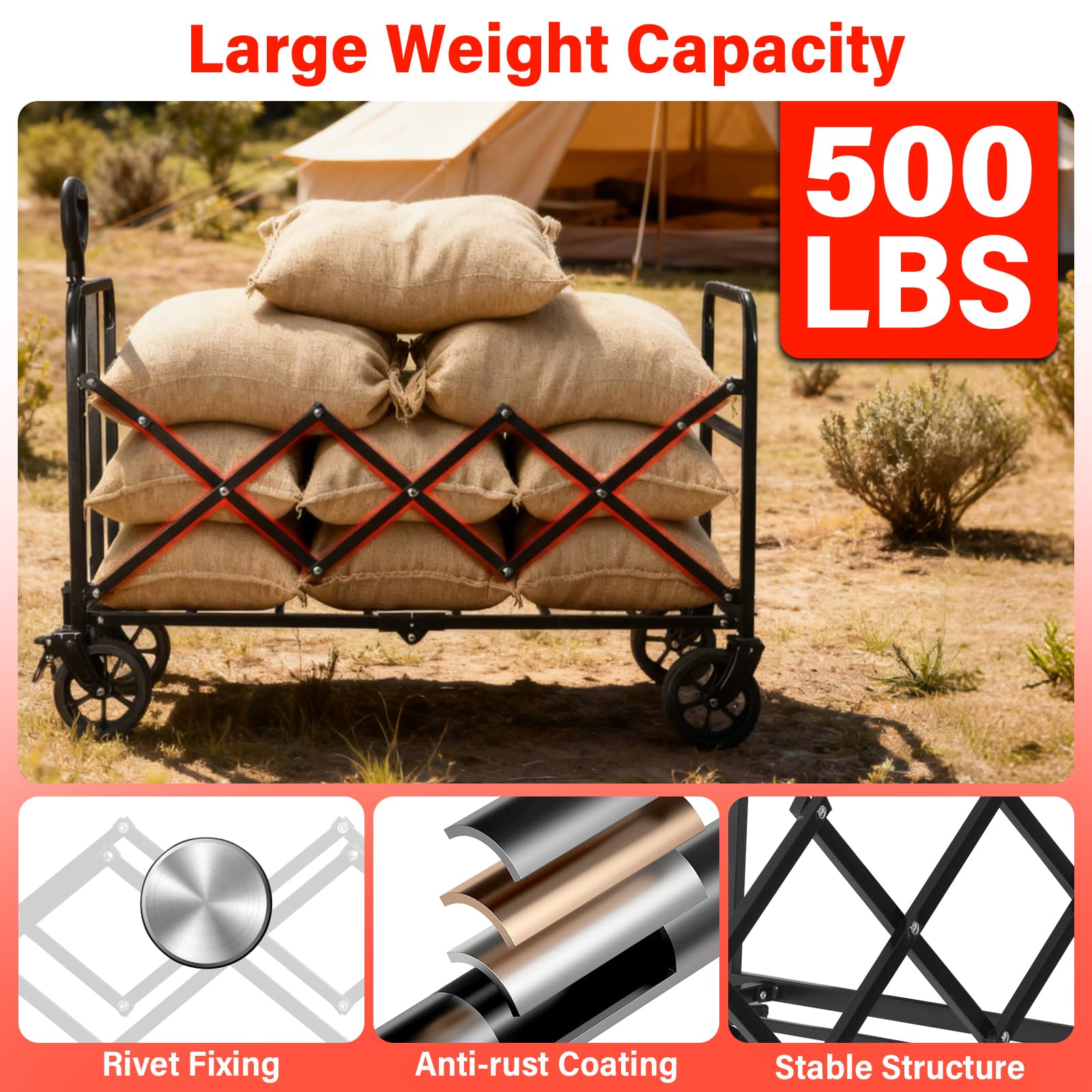 Micieitie 220L cargo space fits chairs, gear, and groceries neatly