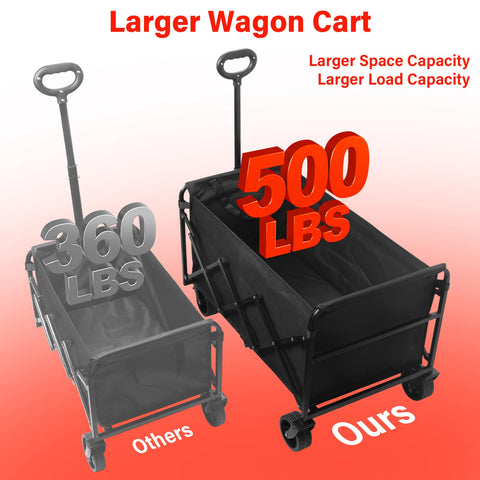 Micieitie wagon with brakes and all-terrain wheels for smooth movement on sand and grass