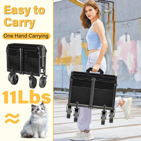 Micieitie wagon with adjustable handle for comfortable reach