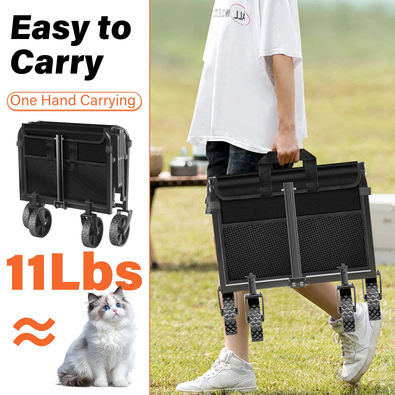 Micieitie collapsible wagon for compact storage fits in tight closets and trunks