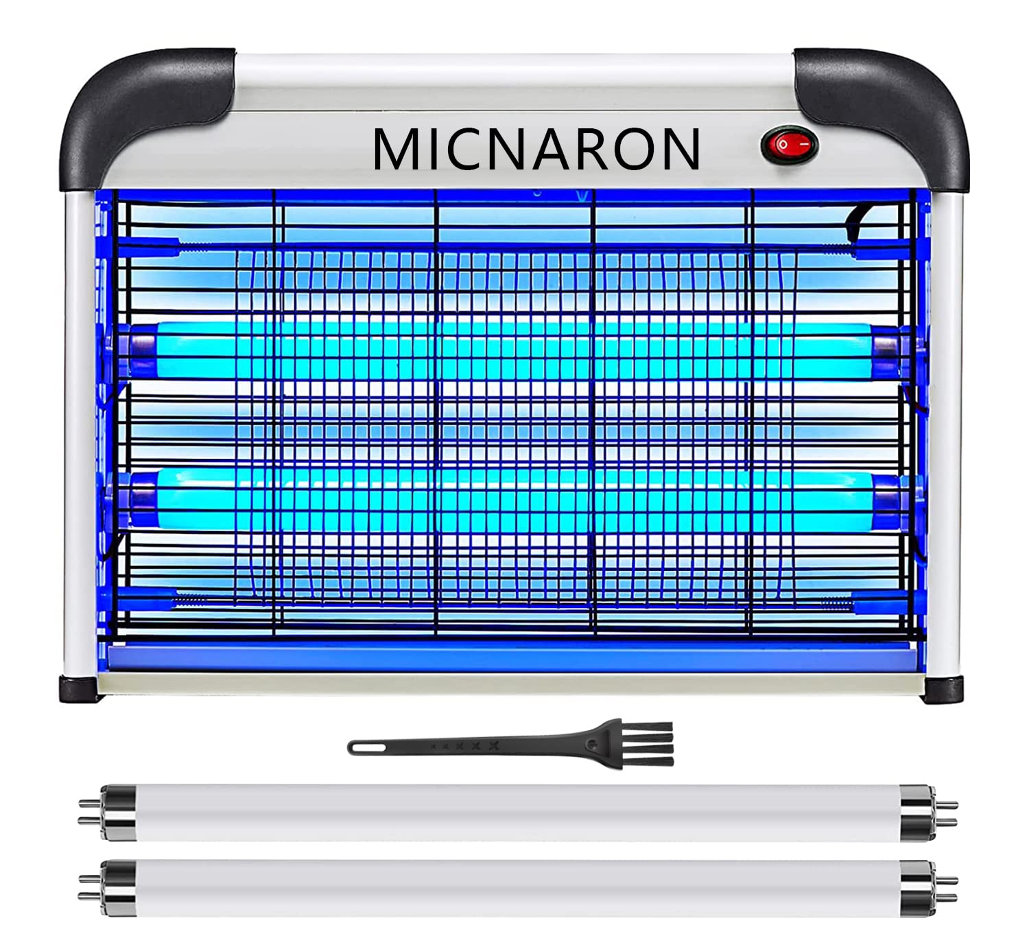 Micnaron fly trap indoor zapper with 2800V grid attracts and eliminates flying pests indoors.
