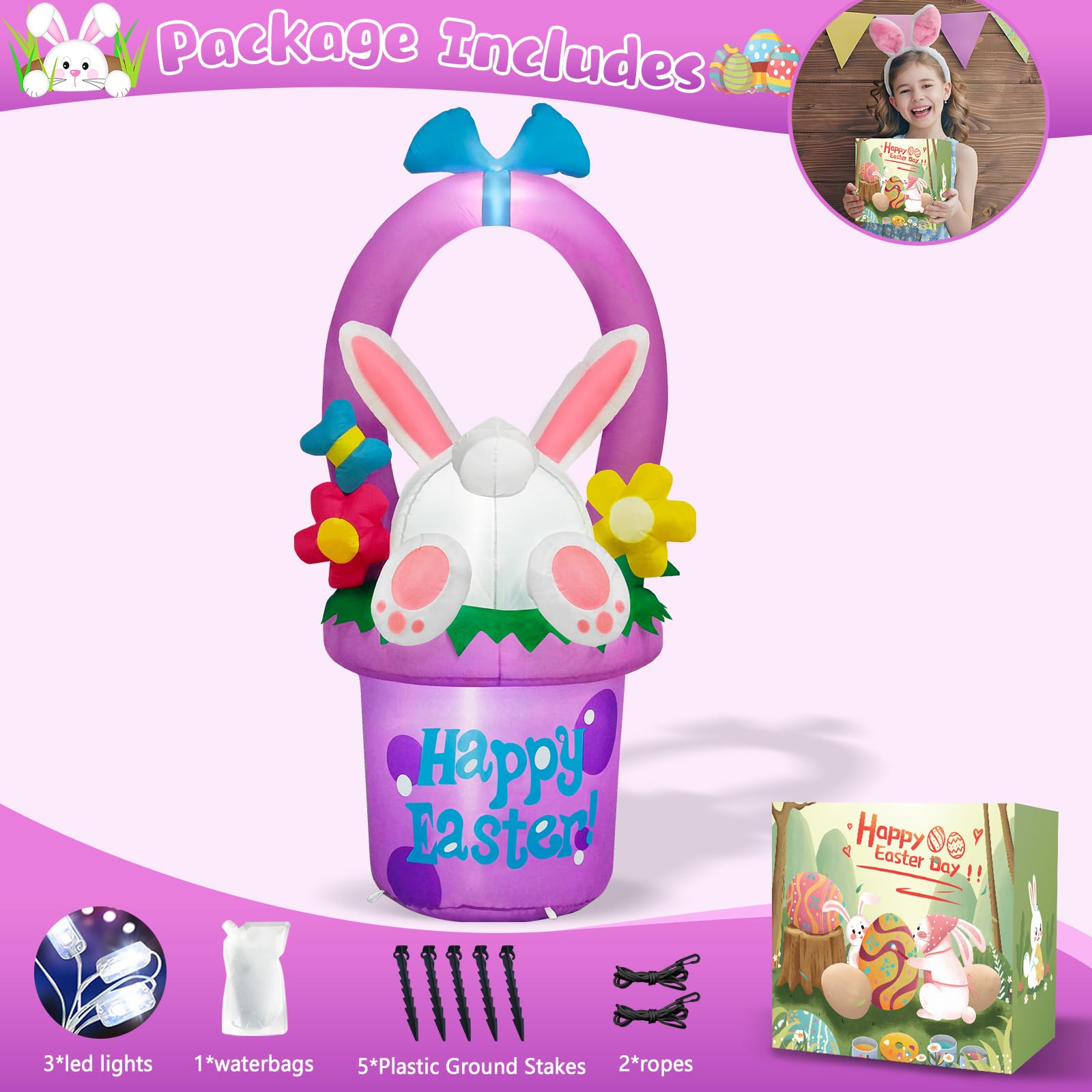 MICOCAH outdoor Easter bunny display ready for porch or lawn