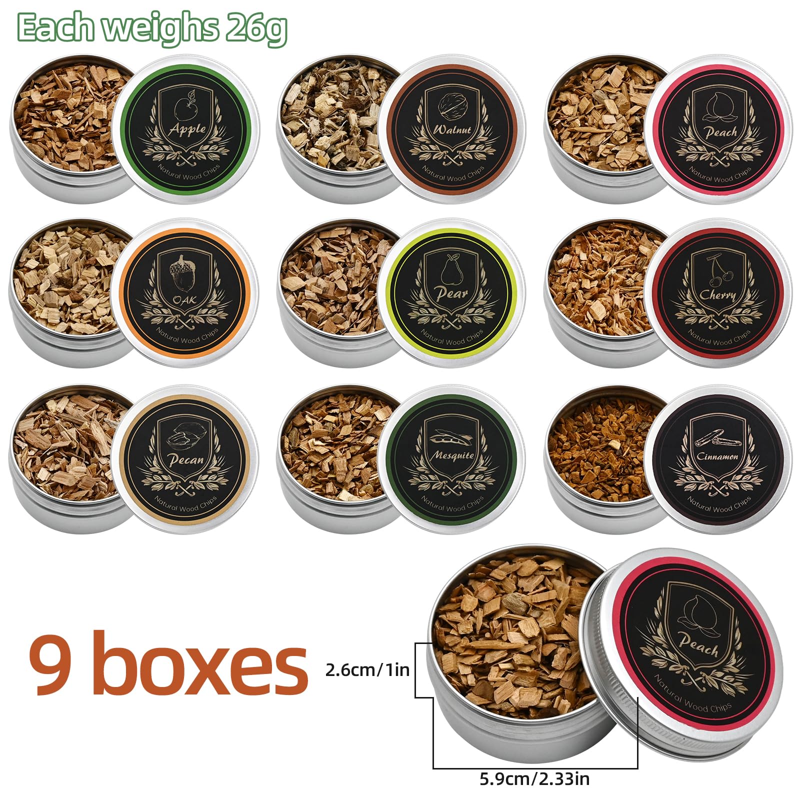 Micovay Apple Wood chips add fruity notes to bourbon and smoked cheeses.