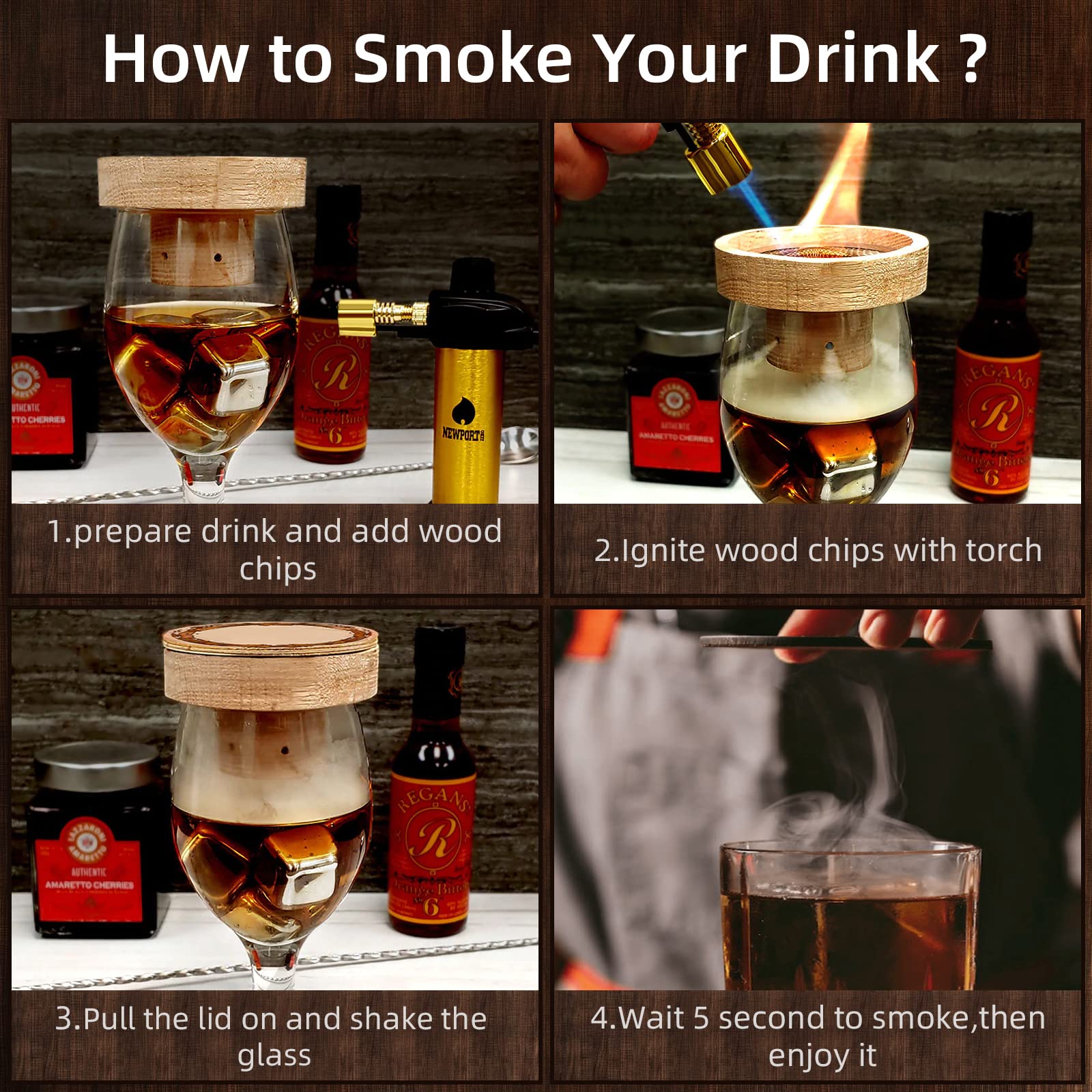 Micovay cocktail smoker kit in use for ambient bar moments