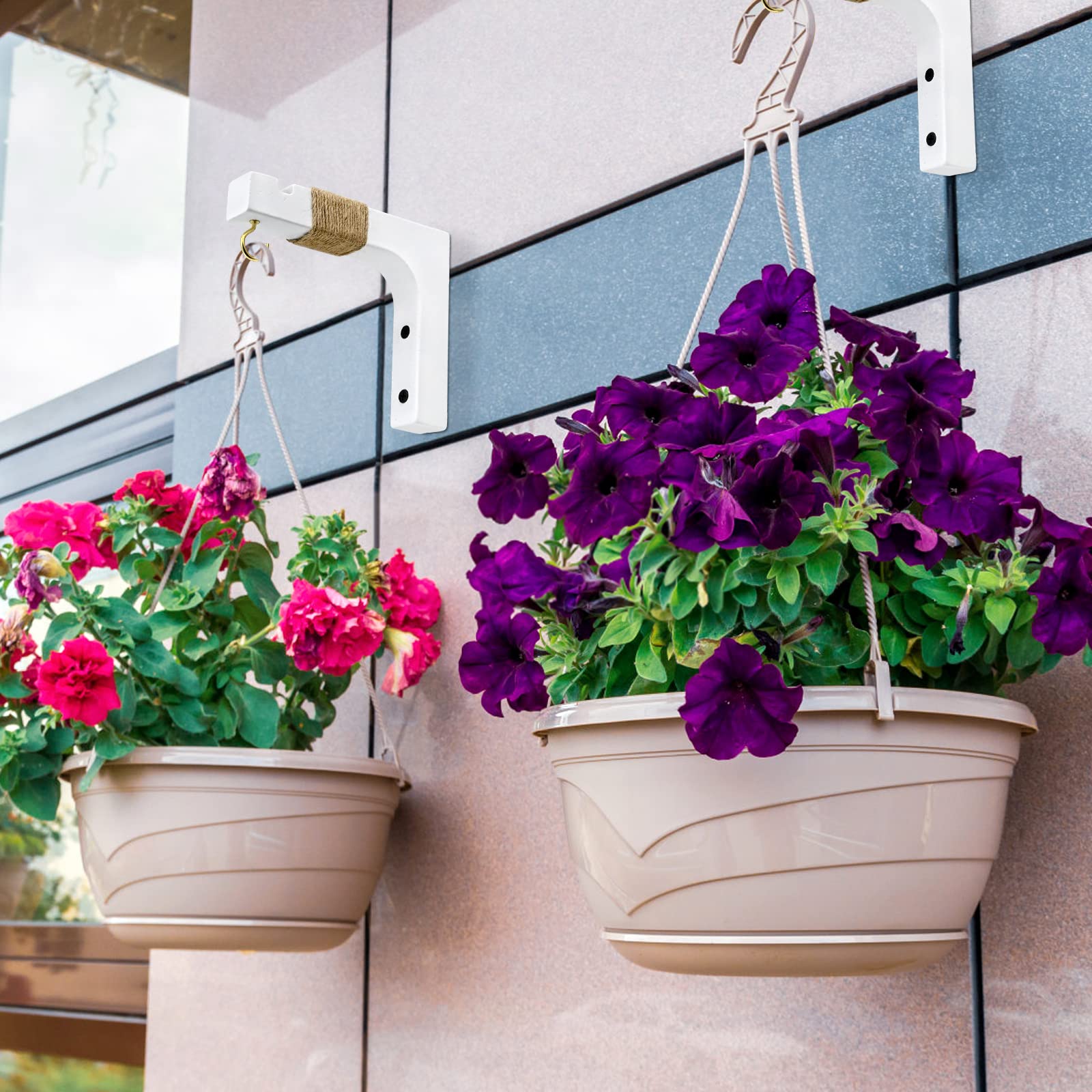 Micovay plant hanger hook with dual screw holes offers quick installation.