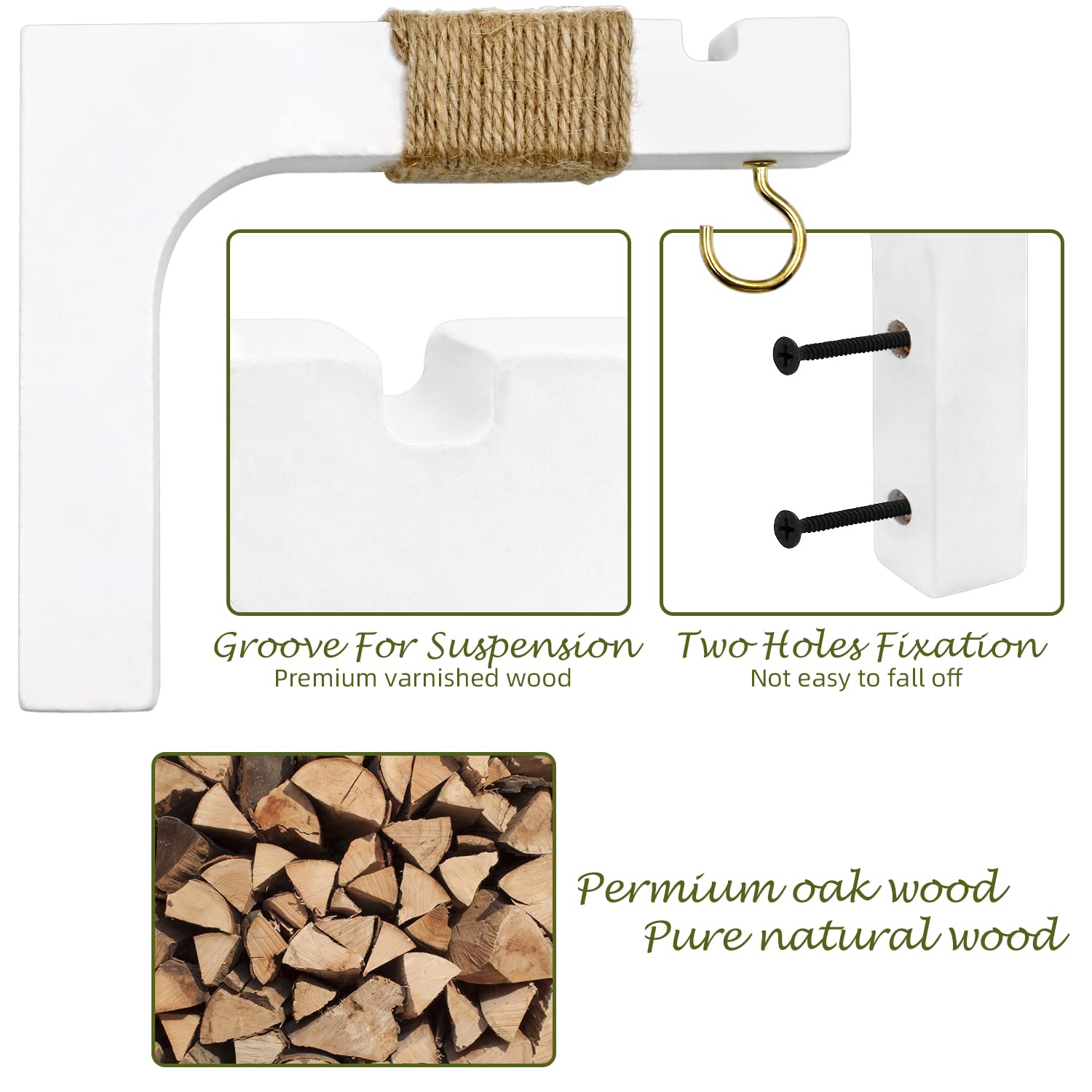 Micovay plant hanger hook indented-top design keeps rings steady on walls.