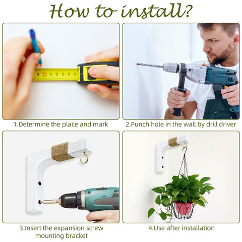 Micovay plant hanger hook includes mounting hardware for easy setup.