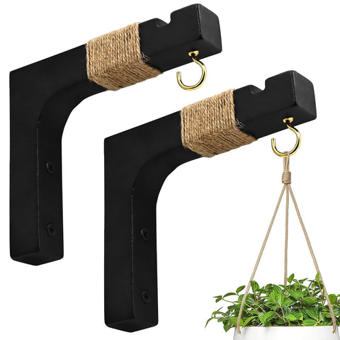 Micovay plant hanger hook with top indent secures plant rings for stable hanging