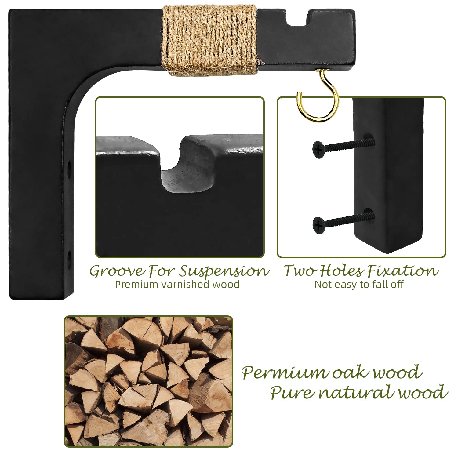 Micovay wall mount hook shown with screws and anchors for sturdy installation
