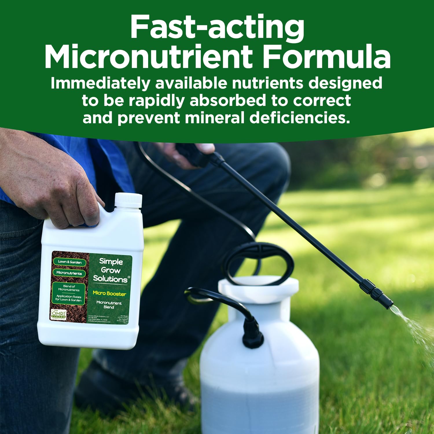 Micro Booster lush green turf shows healthier, more vibrant lawns.