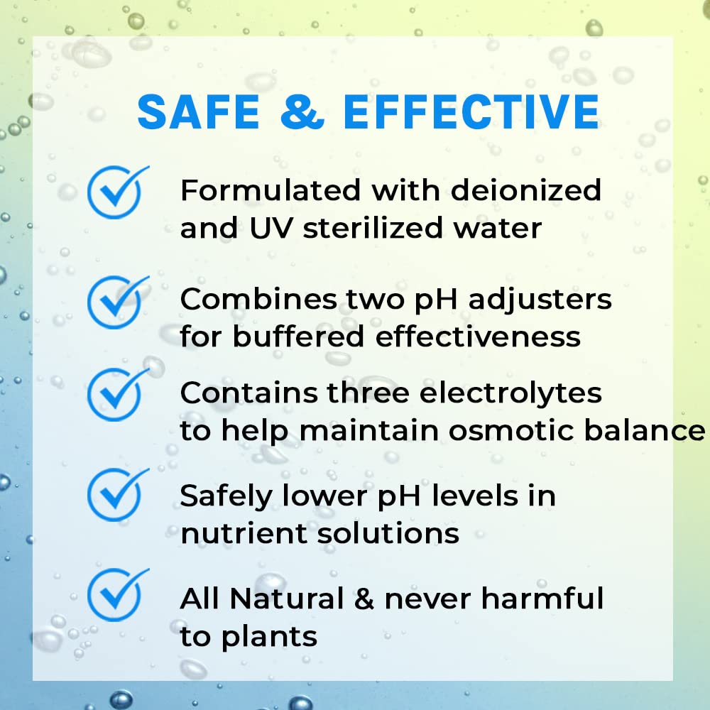 Microbe Life Hydroponics pH Down solution mixing demonstrates safe integration with feeding systems.