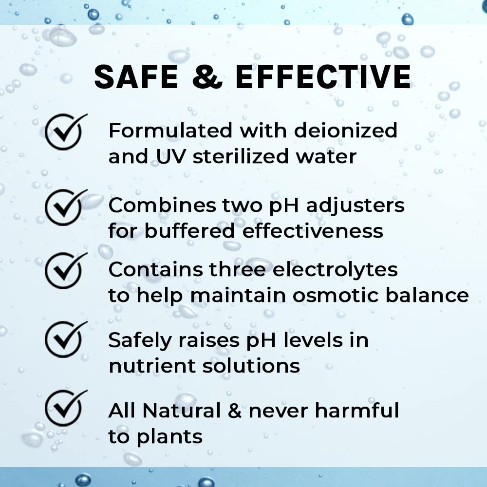 pH Up added to reservoir demonstrates compatibility with various feeding systems