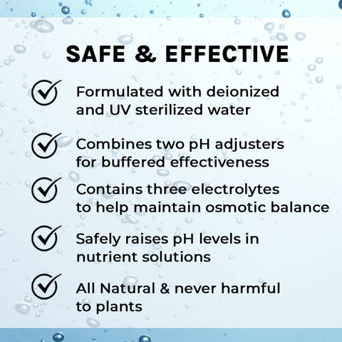 pH Up added to reservoir demonstrates compatibility with various feeding systems