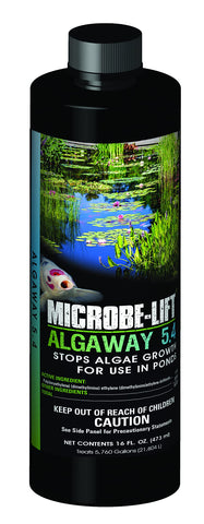 MICROBE-LIFT ALGA16 bottle pouring to treat pond algae blooms