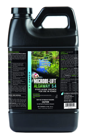 Microbe-Lift Alga2.5 bottle pour demonstrates easy algae control in ponds.