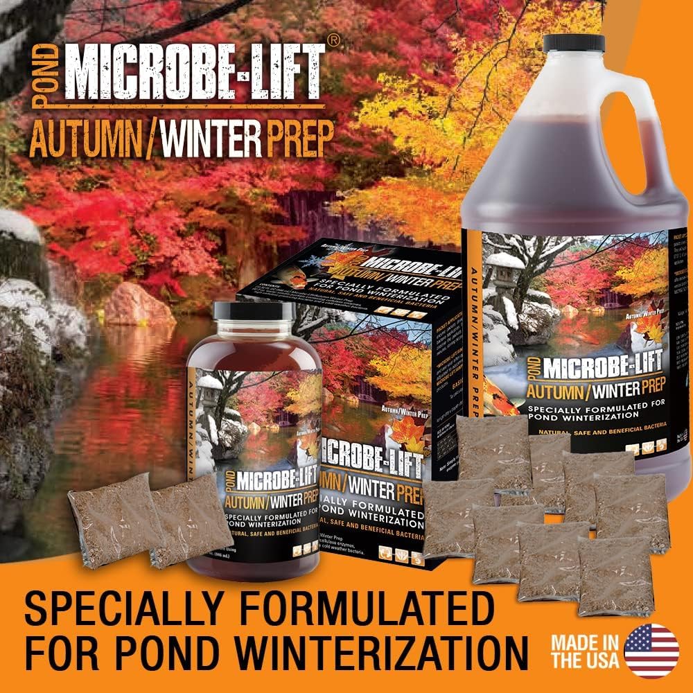 MICROBE-LIFT AUTPREP improves water clarity during autumn and winter, supporting pond life