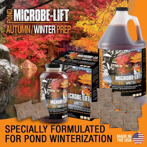 MICROBE-LIFT AUTPREP improves water clarity during autumn and winter, supporting pond life