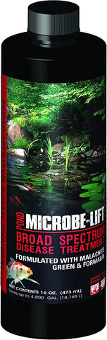 MICROBE-LIFT BSDT16 bottle-front showing broad-spectrum pond treatment benefits
