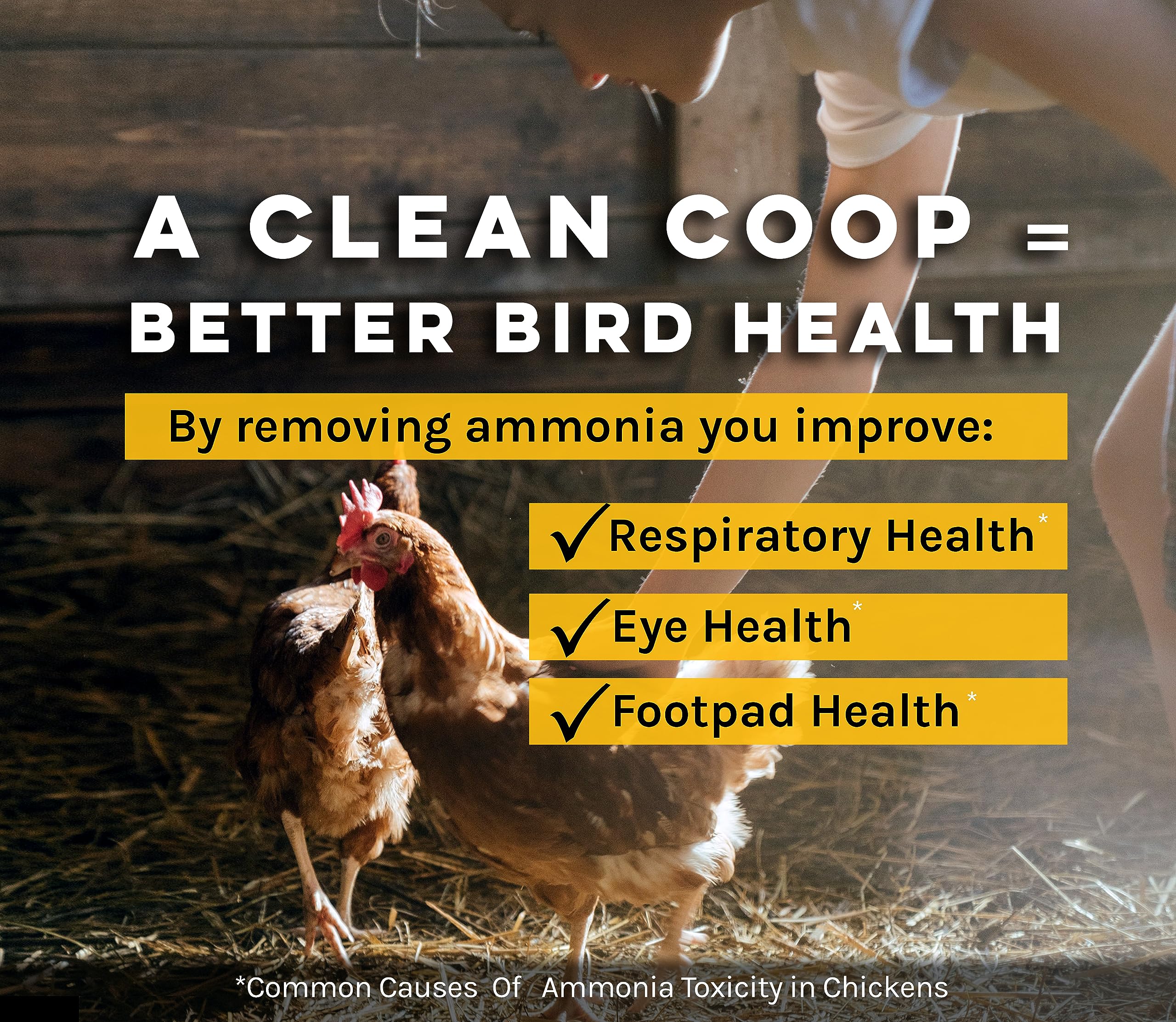 MICROBE-LIFT cleaner spray action applied to coop interior