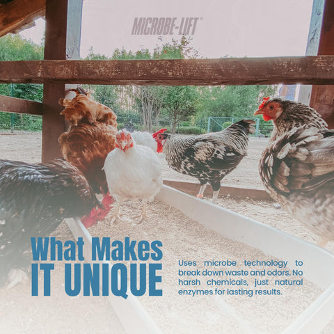 Microbe-Lift Chicken Coop Waste-breakdown-coop promotes faster waste breakdown and easier composting.