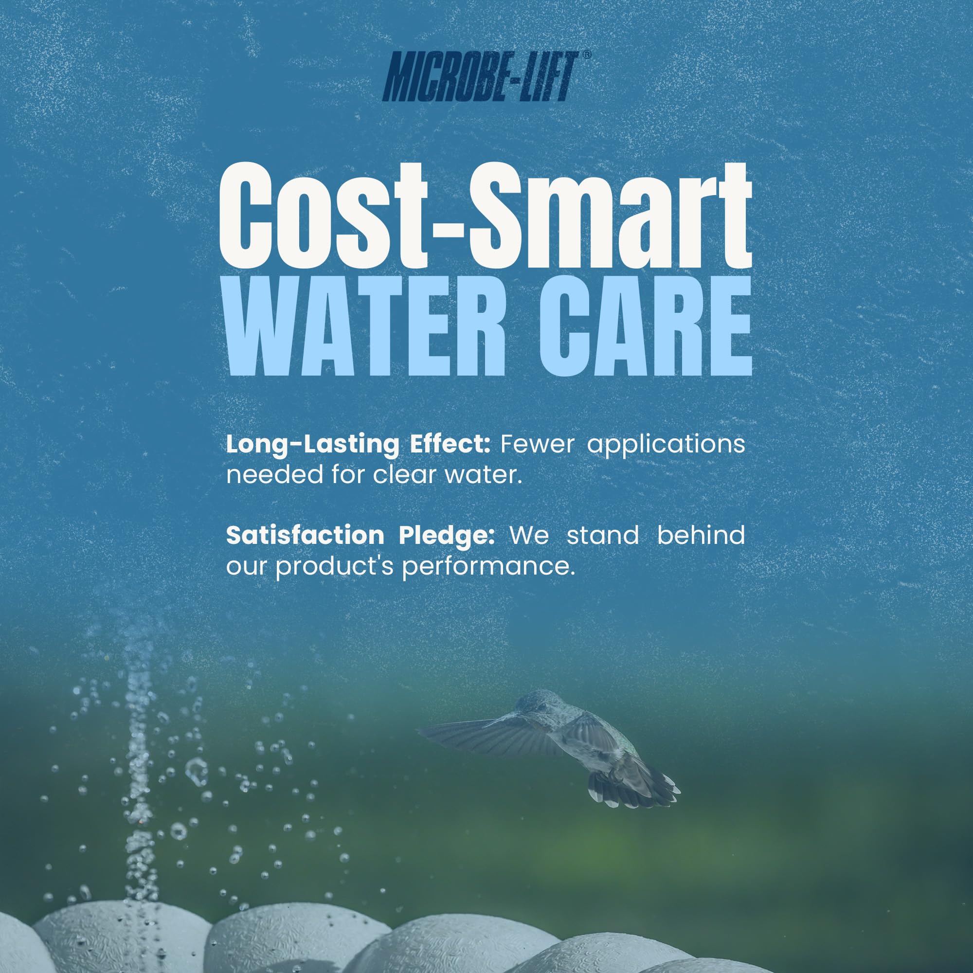 Microbe-LIFT Large Fountain Clear bird-bath with visiting birds enjoying clean water.