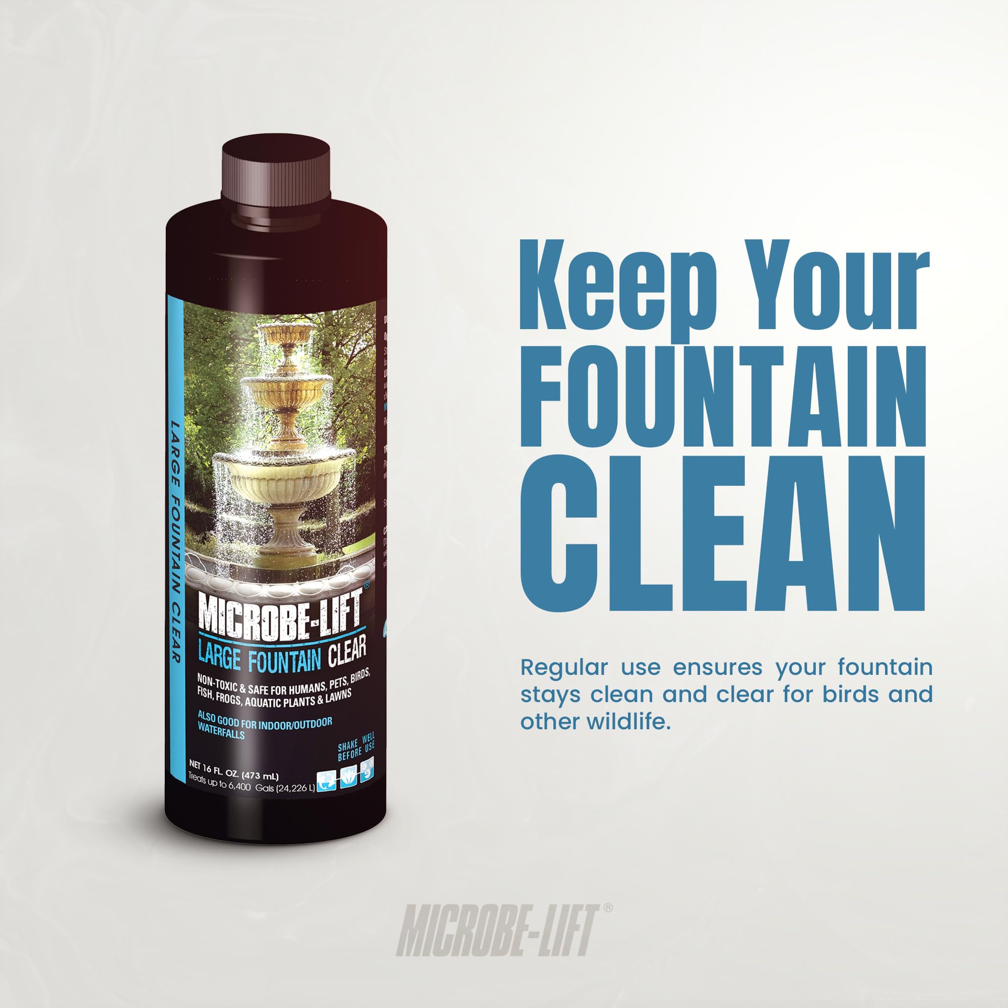 Microbe-LIFT Large Fountain Clear pump area showing reduced clogging.