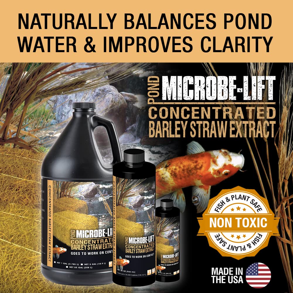 Microbe-Lift barley straw extract pouring action helps clear water