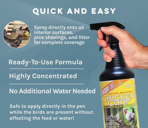 MICROBE-LIFT odor eliminator reducing chicken coop smells