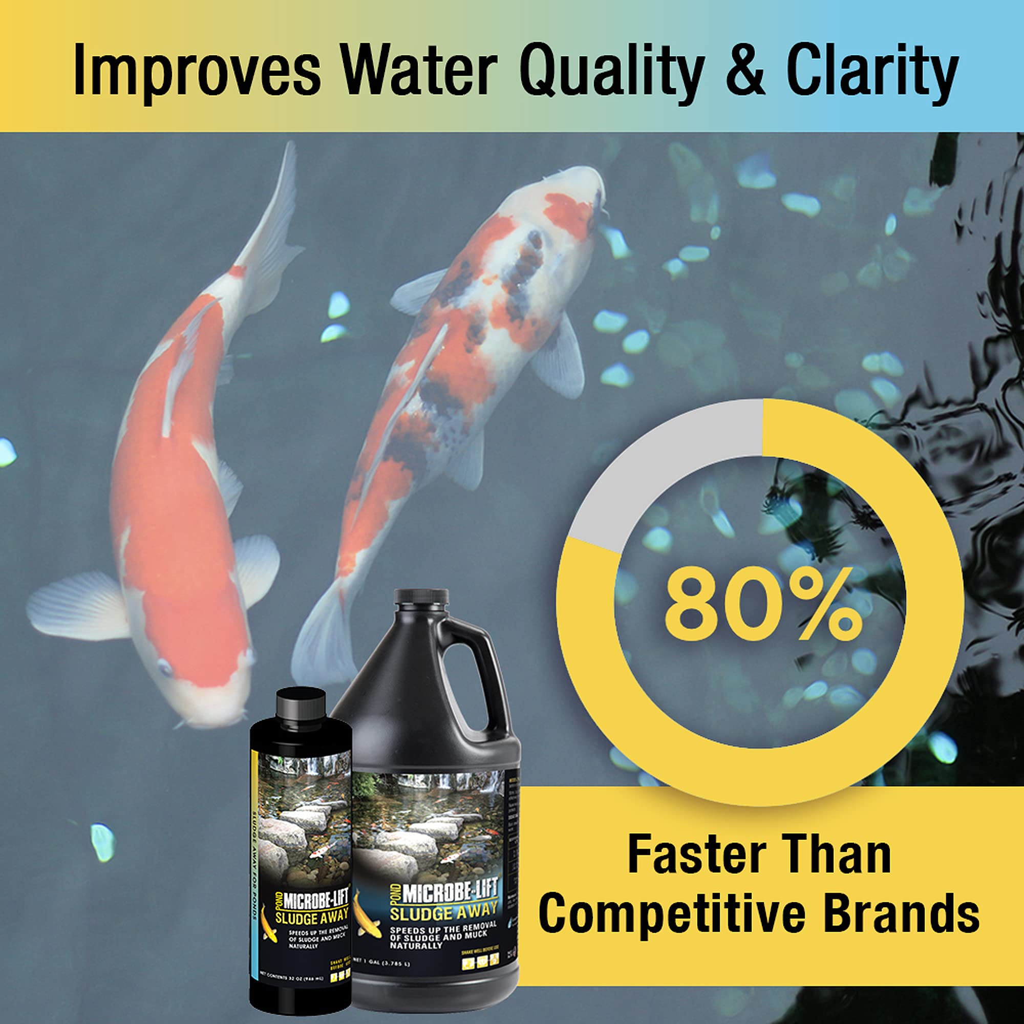 MICROBE-LIFT Sludge-Away safe for fish and plants supports healthy aquatic life