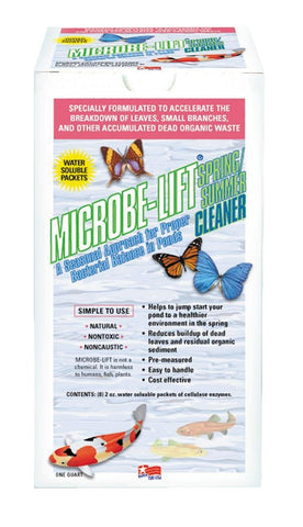 Microbe-Lift Spring/Summer Cleaner bottle for outdoor cleaning on decks and patios.
