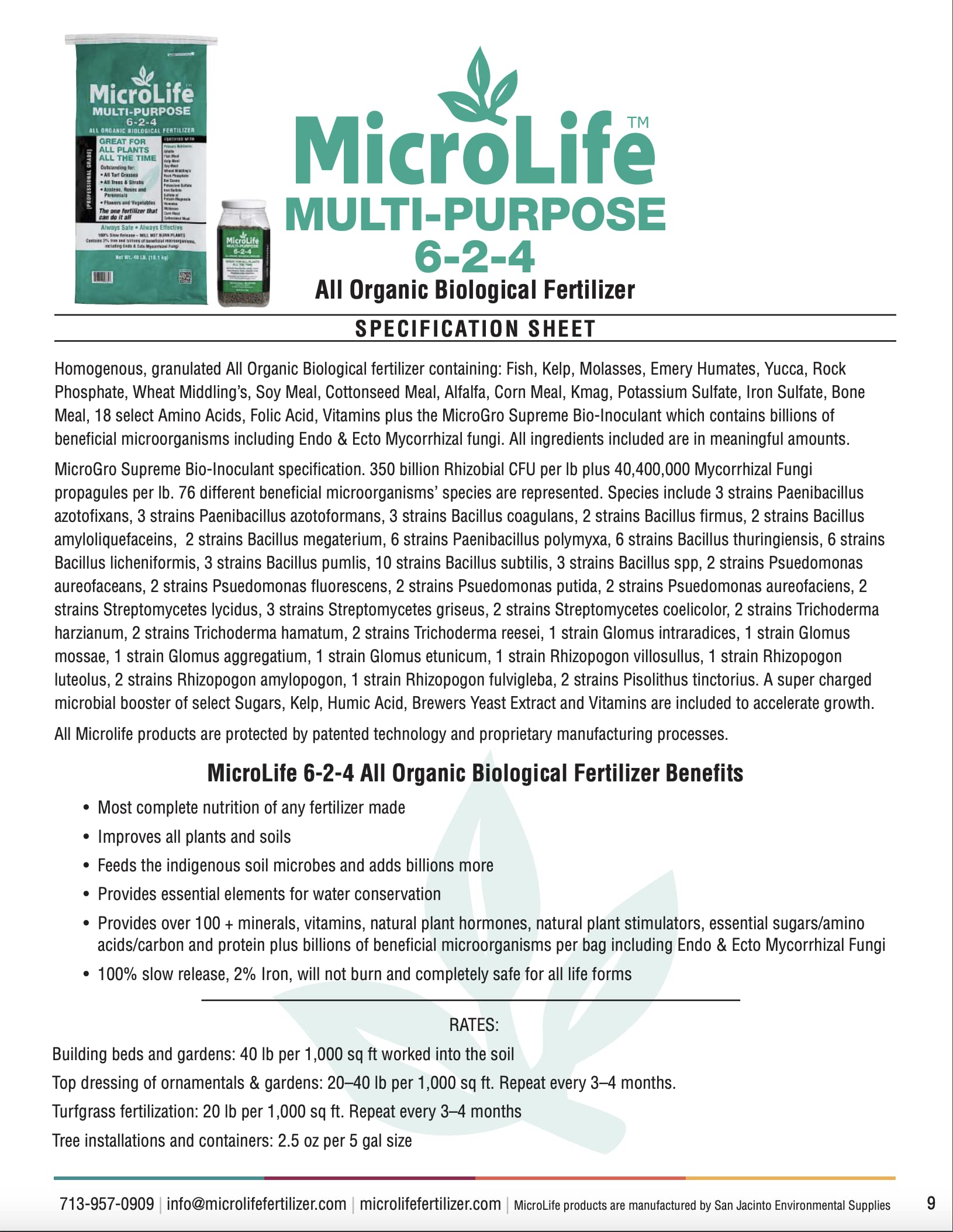 MicroLife 6-2-4 applied to turfgrass for healthier lawns