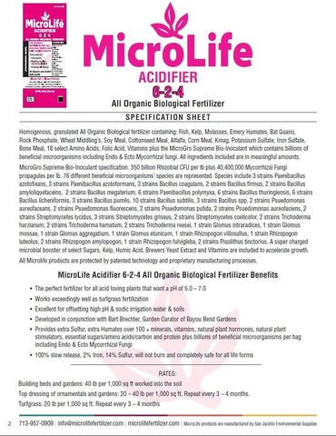 Applying MicroLife Acidifier granules to soil around shrubs