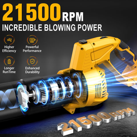 MICWELL 500 CFM performance clears wet leaves and debris quickly