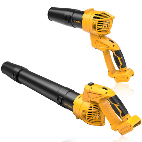 MICWELL cordless blower with rotatable handle for versatile grip on patios and walkways