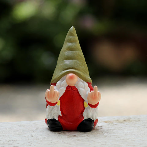 Middle Finger Female Gnome 3.5in lawn statue adds playful outdoor character.