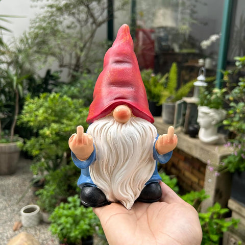 Middle Finger Gnome's weather-resistant design keeps colors vibrant through seasons.