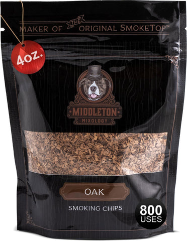 Middleton Mixology SmokeTop oak chips for cocktails deliver a rich aroma to elevate drinks