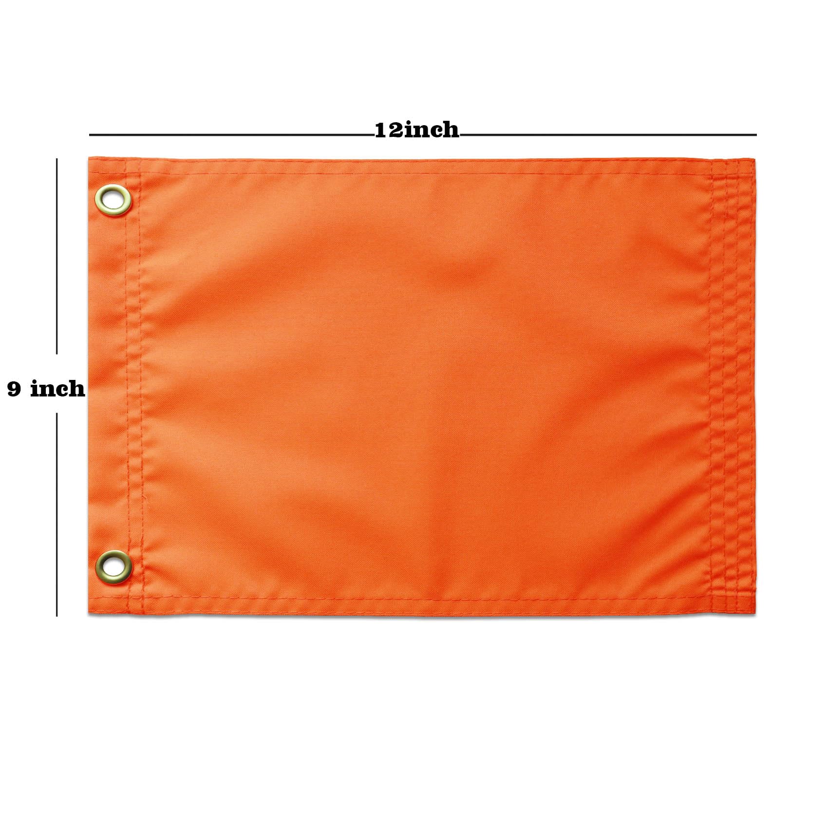 MIDLE orange safety flag with brass grommets for quick mounting on vehicles