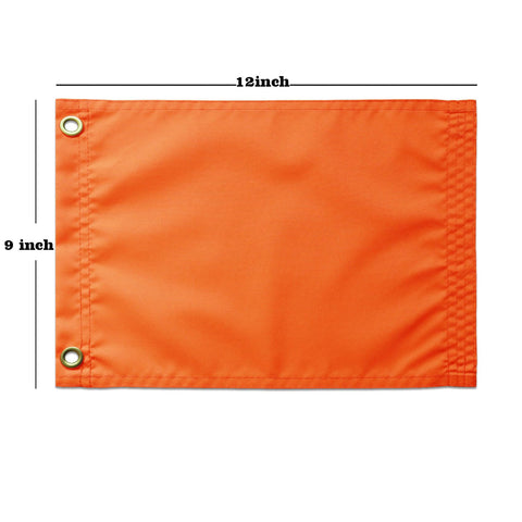 MIDLE orange safety flag with brass grommets for quick mounting on vehicles