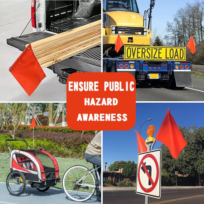 MIDLE bright orange flag ideal for parades and job sites