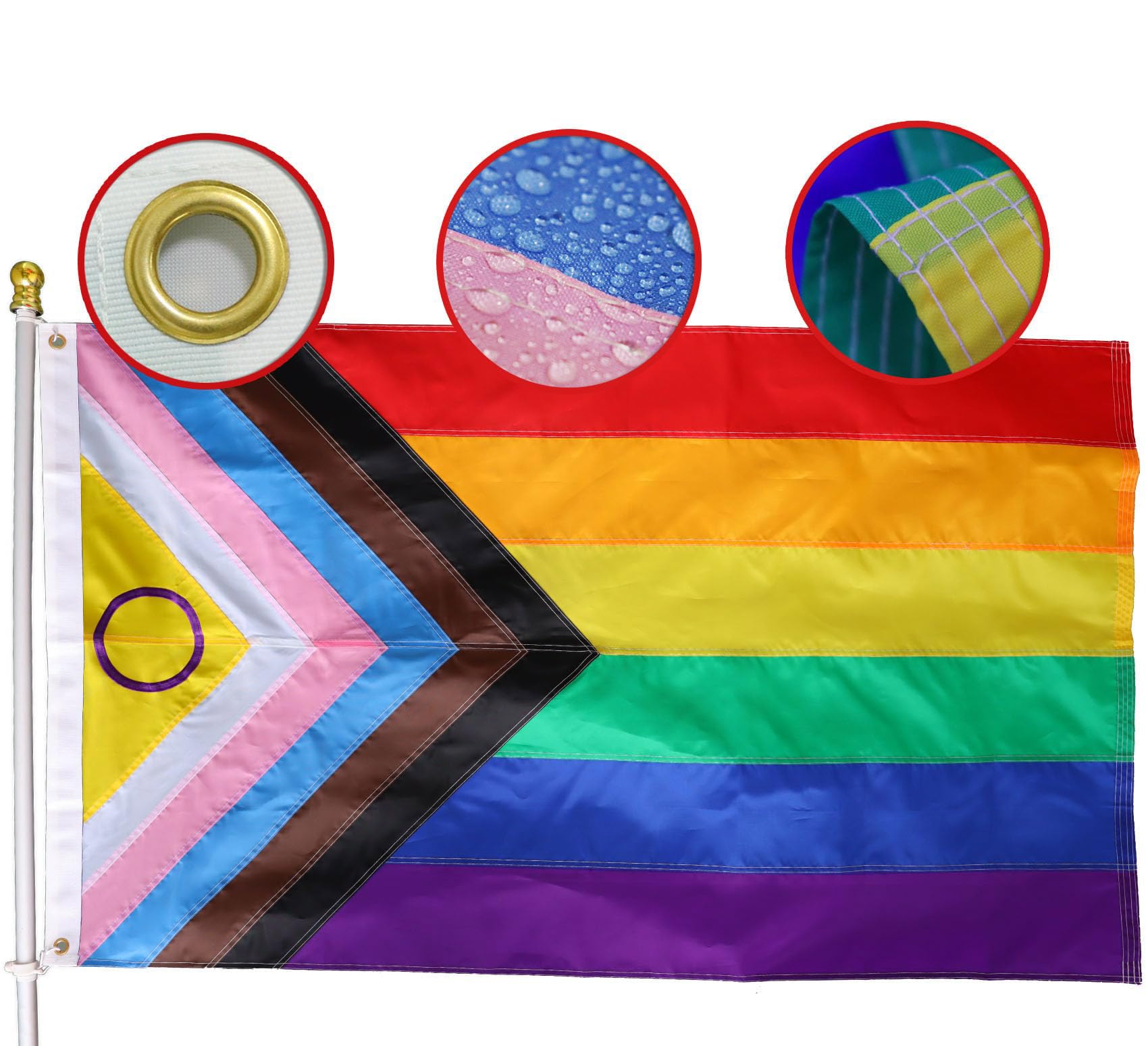 MIDLE progress flag 3x5 outdoor, vibrant colors, weatherproof for year-round use