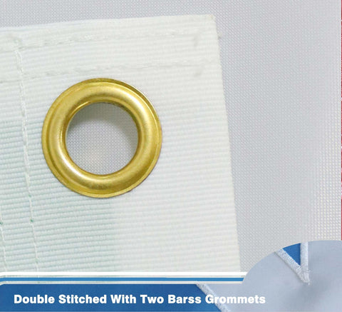 MIDLE quadruple-stitched fly end flag designed for wind resistance.