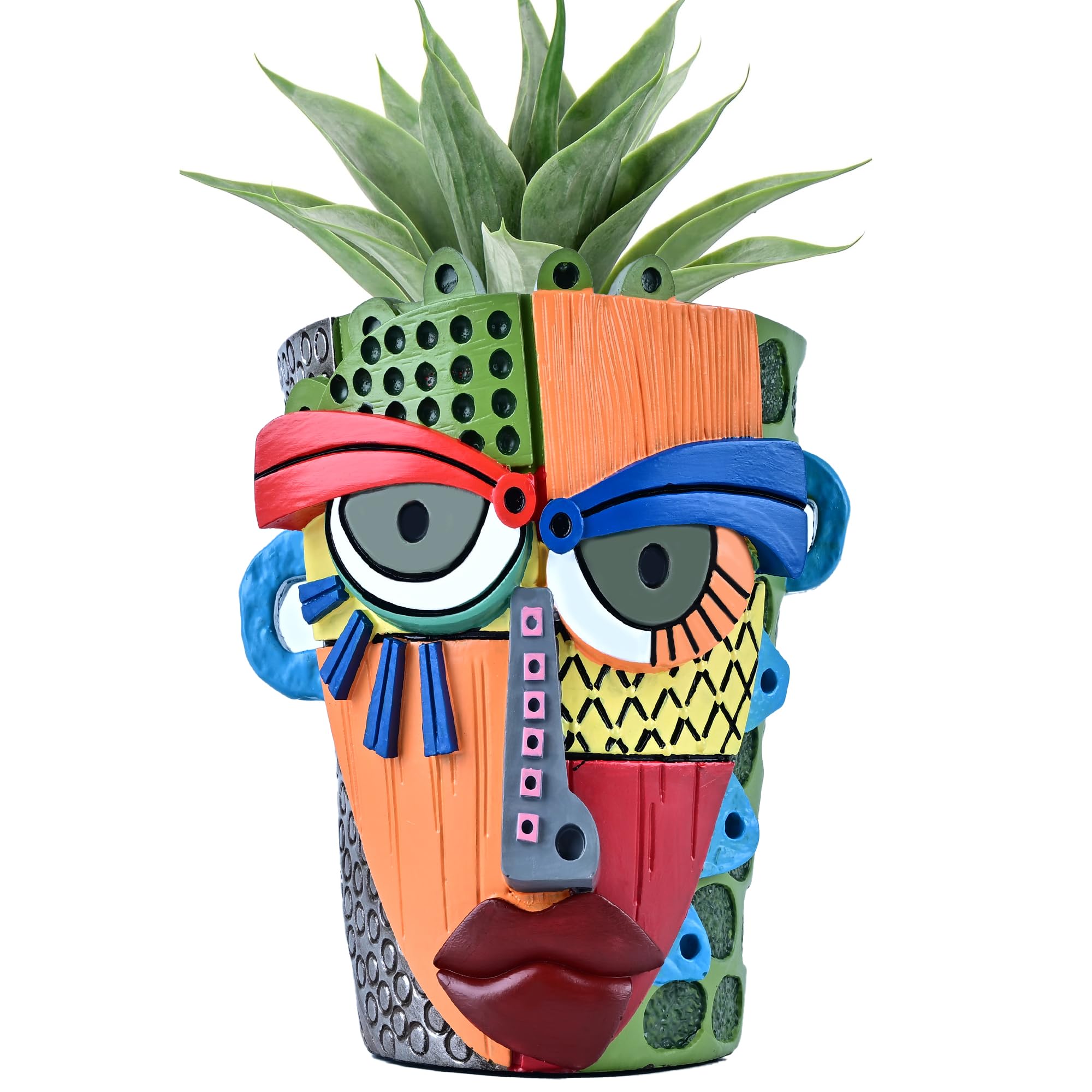 Midogaigai Abstract Face Planter front view with vibrant hand-painted finish.