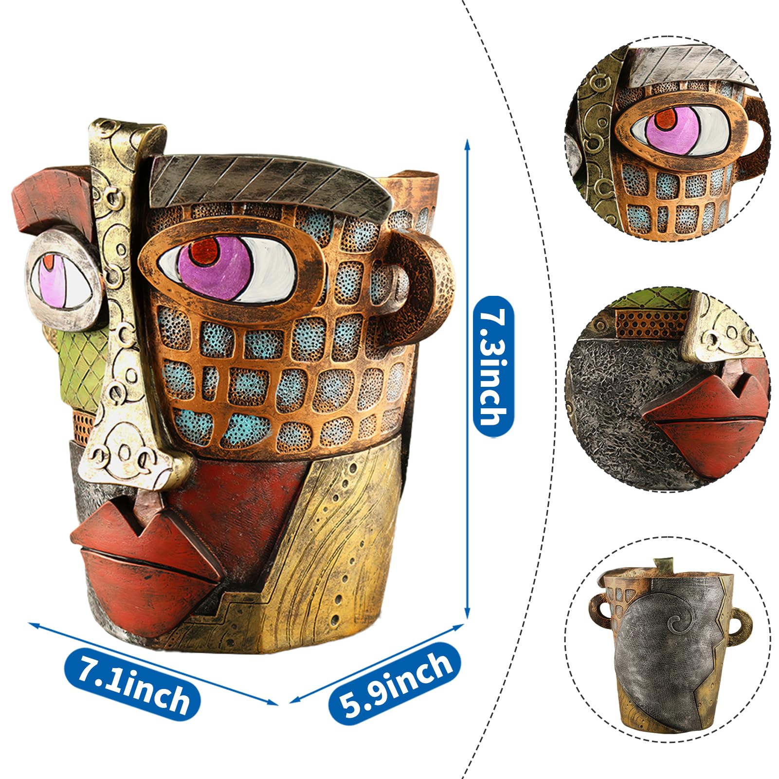 Midogaigai unique head planter serves as a striking home accent