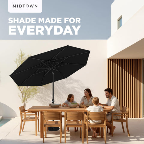 Midtown Umbrellas 2.5mm aluminum pole ensures solid base compatibility.