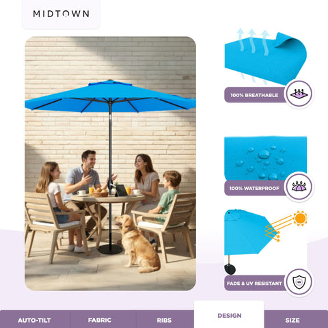 Midtown Umbrellas 2.5 mm thick pole for durable base compatibility.