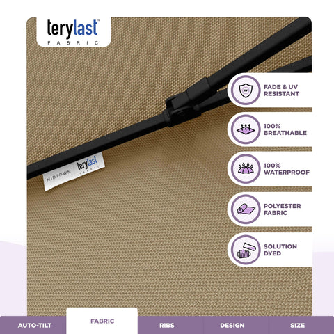 Eight reinforced ribs provide sturdy wind-tolerant support