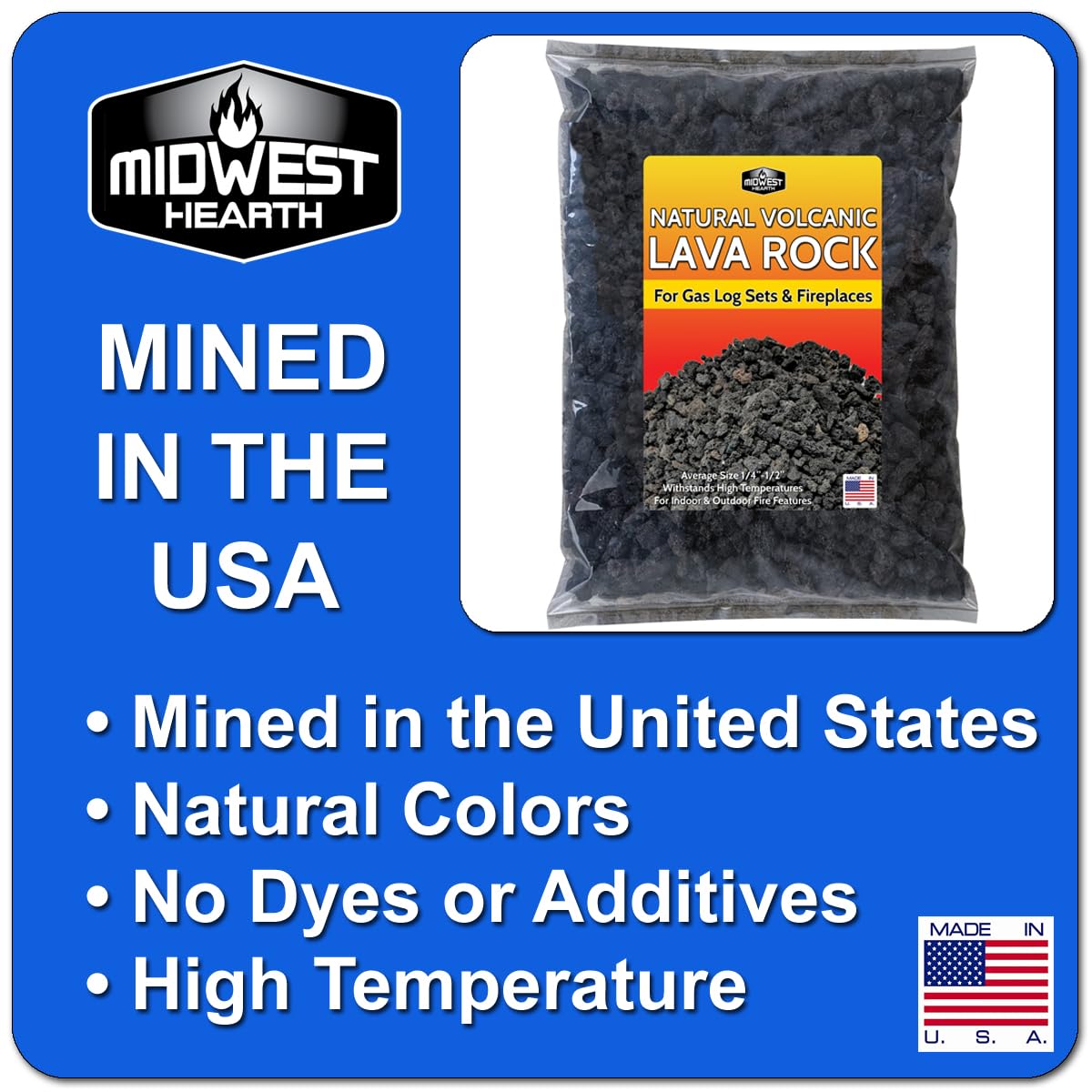 Midwest Hearth 10-lb bag of lava granules ready for topping up